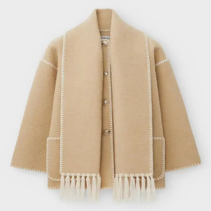 Tassel Scarf Collar Jacket