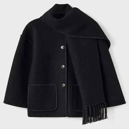 Tassel Scarf Collar Jacket