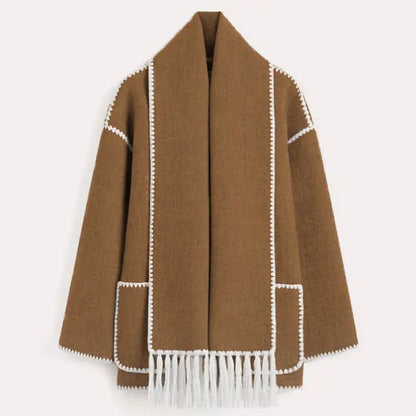 Tassel Scarf Collar Jacket